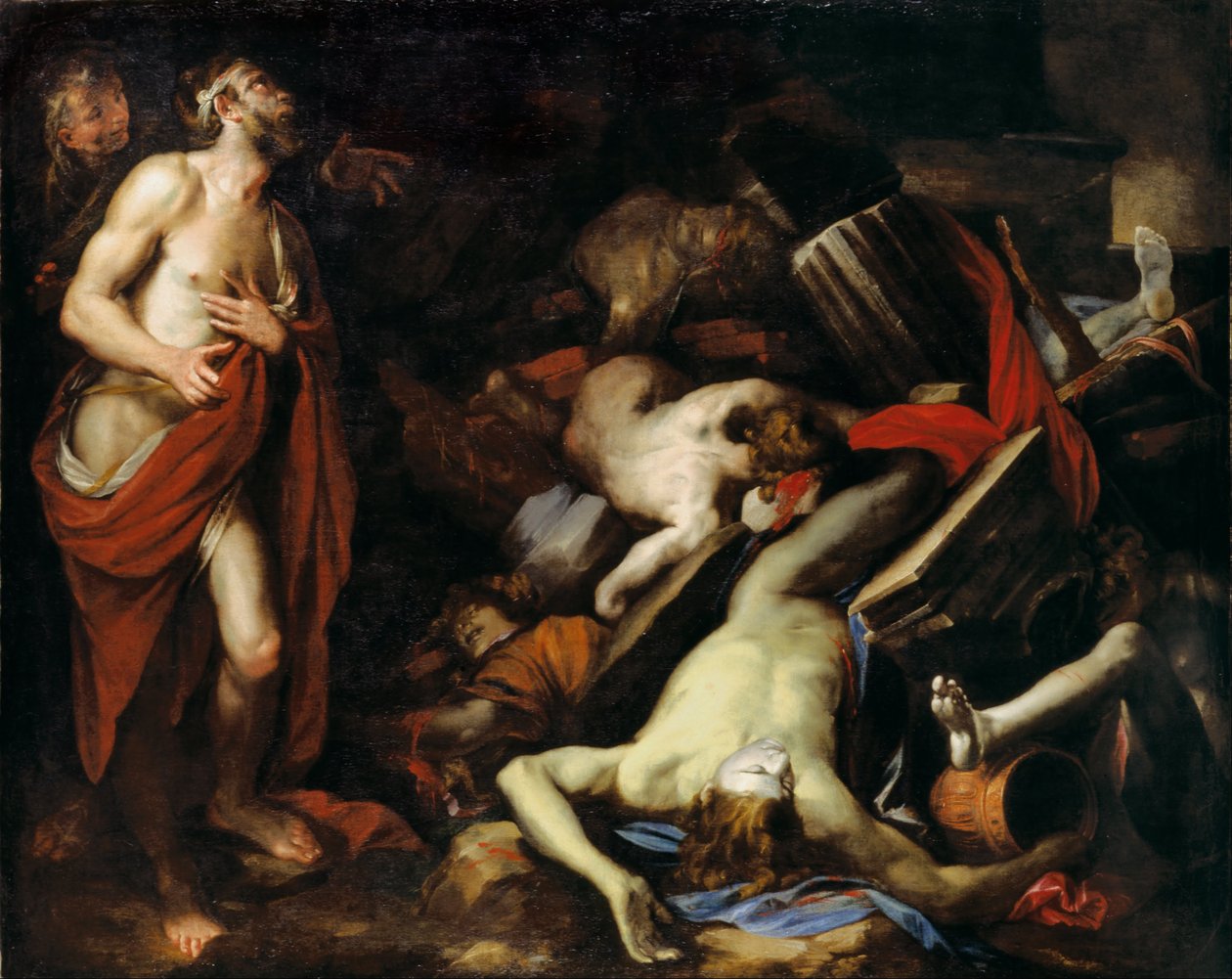 Jób és gyermekei alkotó: Domenico the Elder Piola