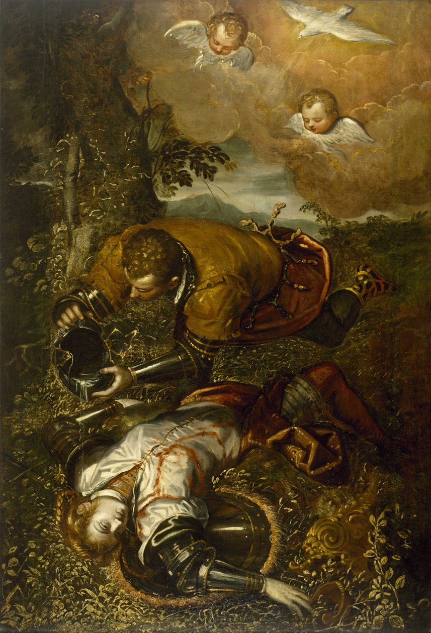 Tancred megkeresztelő Clorinda alkotó: Domenico Robusti Tintoretto