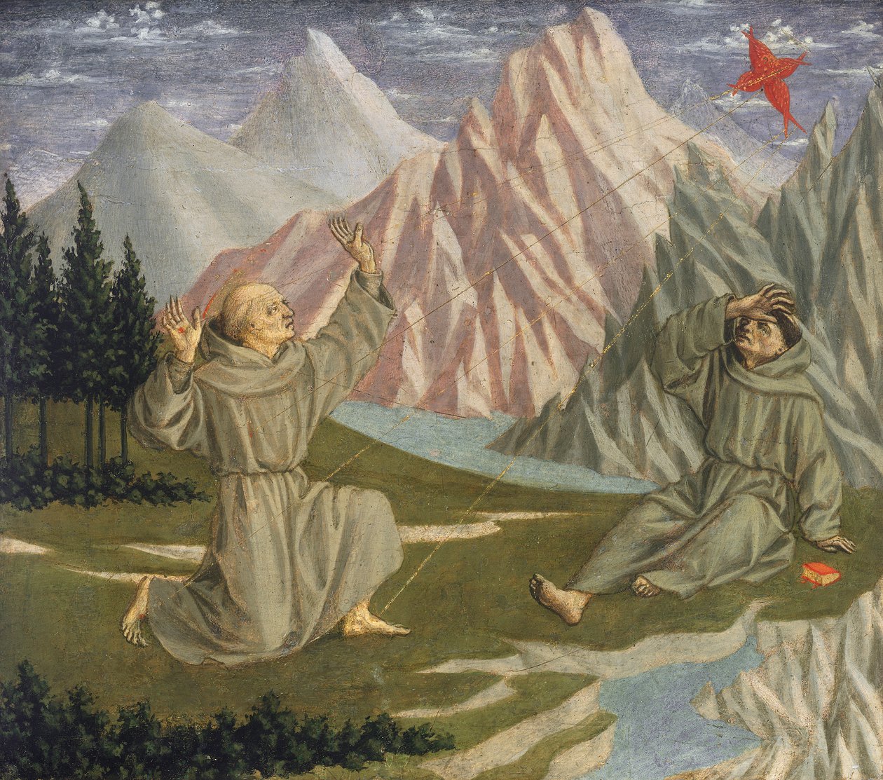 Szent Ferenc a stigmák fogadása c. 1445-50 (tempera a panelen) alkotó: Domenico Veneziano