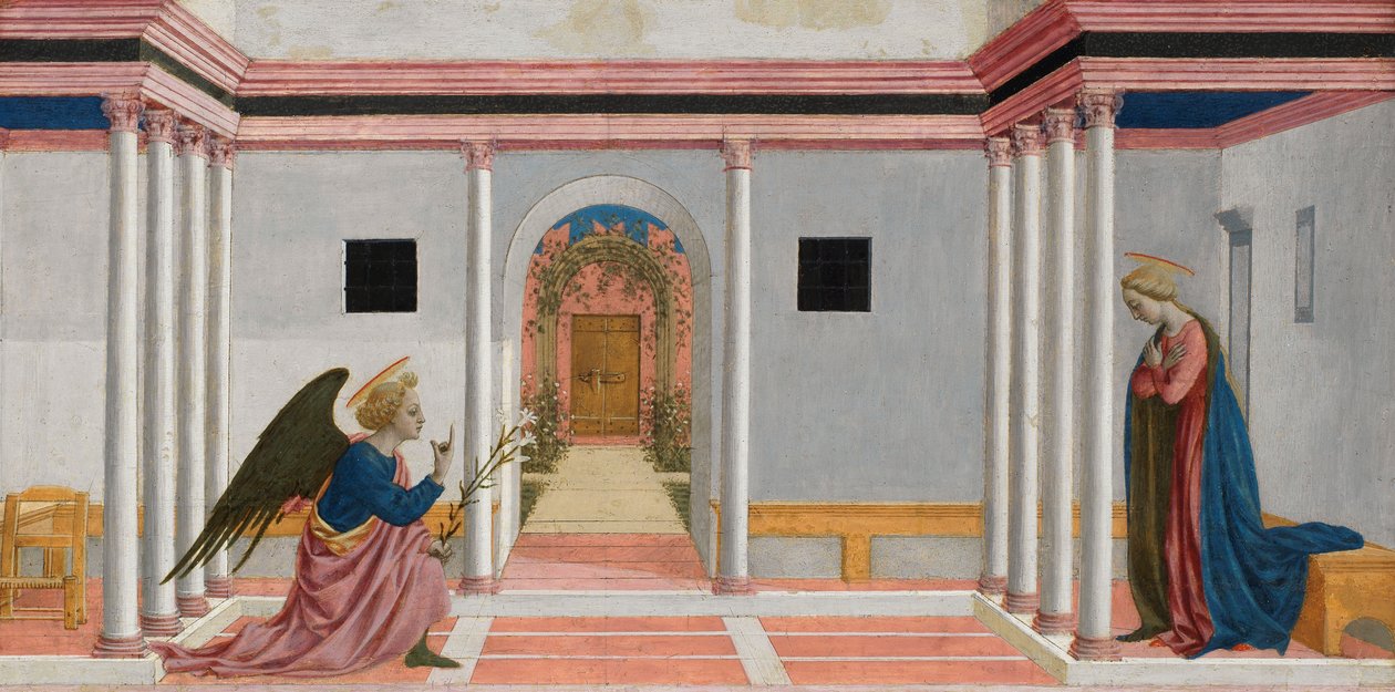 Az Angyali üdvözlet, predella tábla a Szent Lucia-oltárról, 1442-48 körül (tempera a panelen) alkotó: Domenico Veneziano