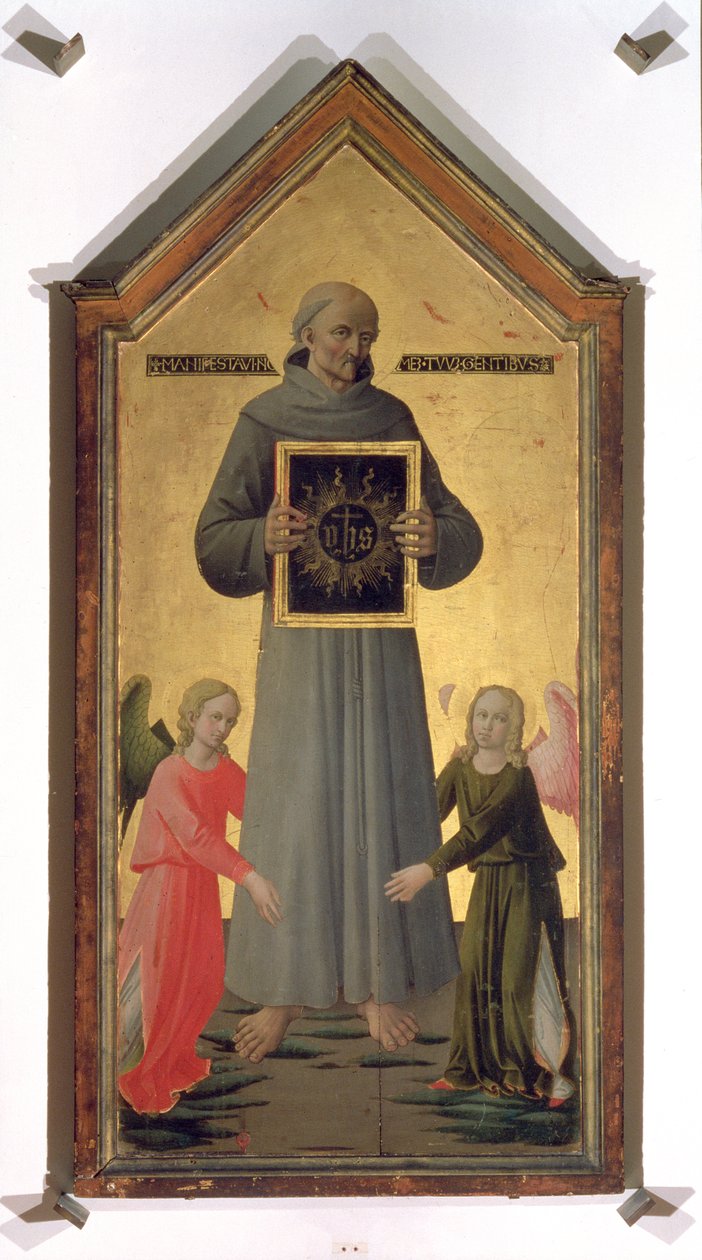 Sienai Szent Bernardino (tempera, tábla) alkotó: Domenico di Michelino