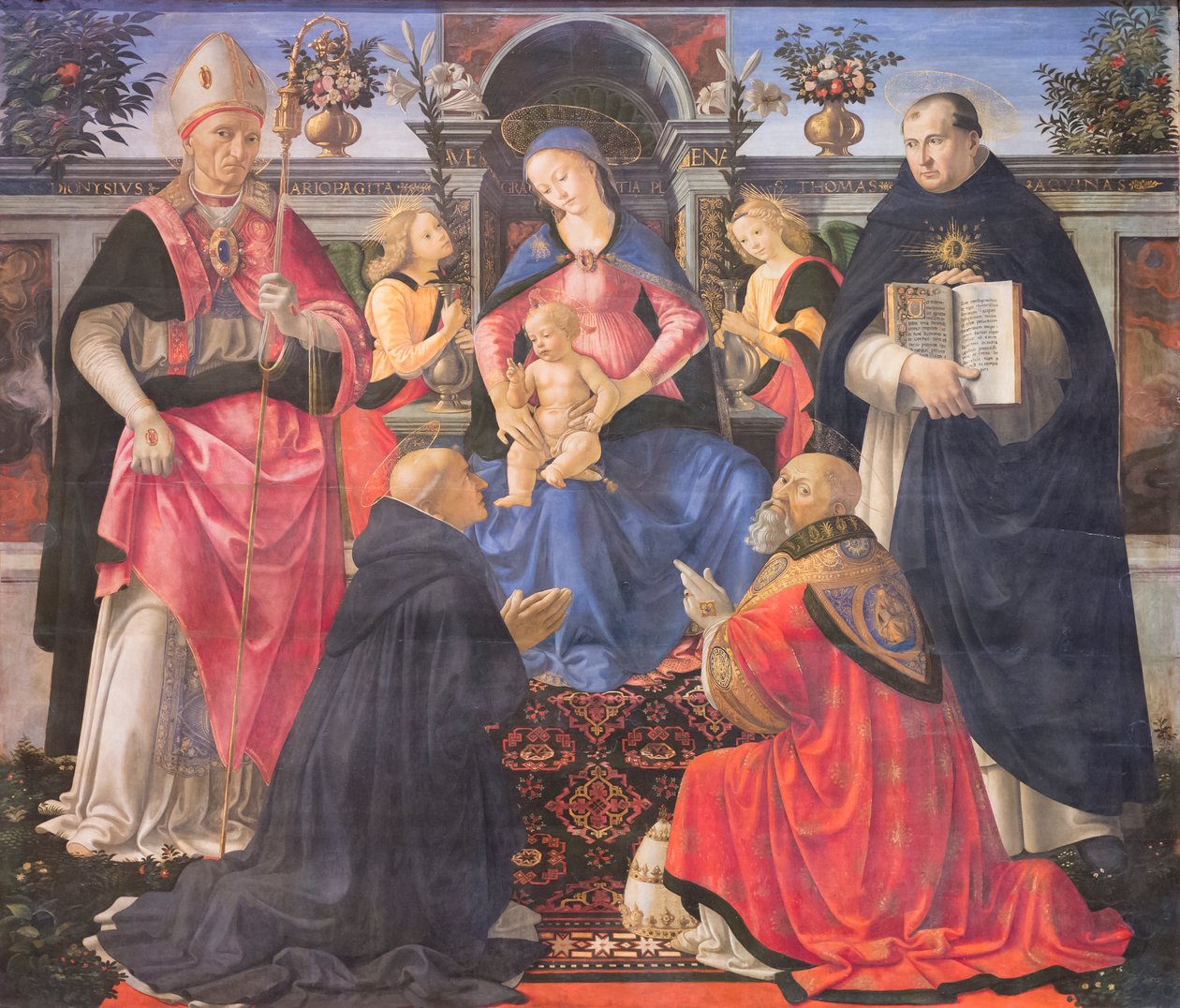 Madonna két angyallal, a szentekkel és Szent Kelemen pápával trónolt alkotó: Domenico (1449 94) Ghirlandaio