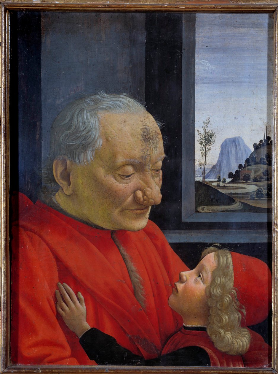 Egy idős férfi és egy fiatal fiú portréja Domenico Ghirlandaio festménye (1449-1494) 15. századi nap. 0,62x0,46 m - Egy idős férfi és egy fiatal fiú portréja (más néven Egy öreg és unokája). Domenico Ghirlandaio (1449-1494) festménye XV. alkotó: Domenico Ghirlandaio