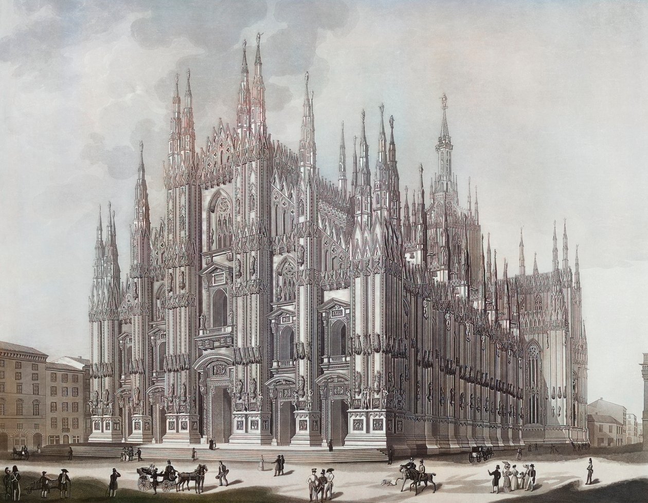 Duomo, vagy milánói dóm (nyomtatás) alkotó: Domenico (after) Landini