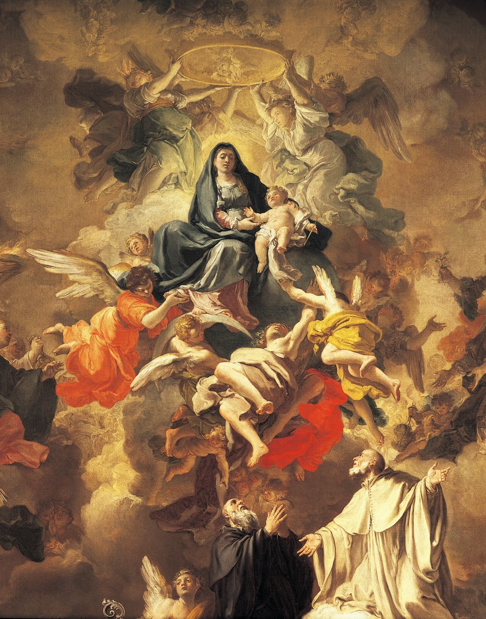 Dicsőség szentekkel és angyalokkal, Domenico Antonio Vaccaro (1680-1750), részlet alkotó: Domenico Antonio Vaccaro