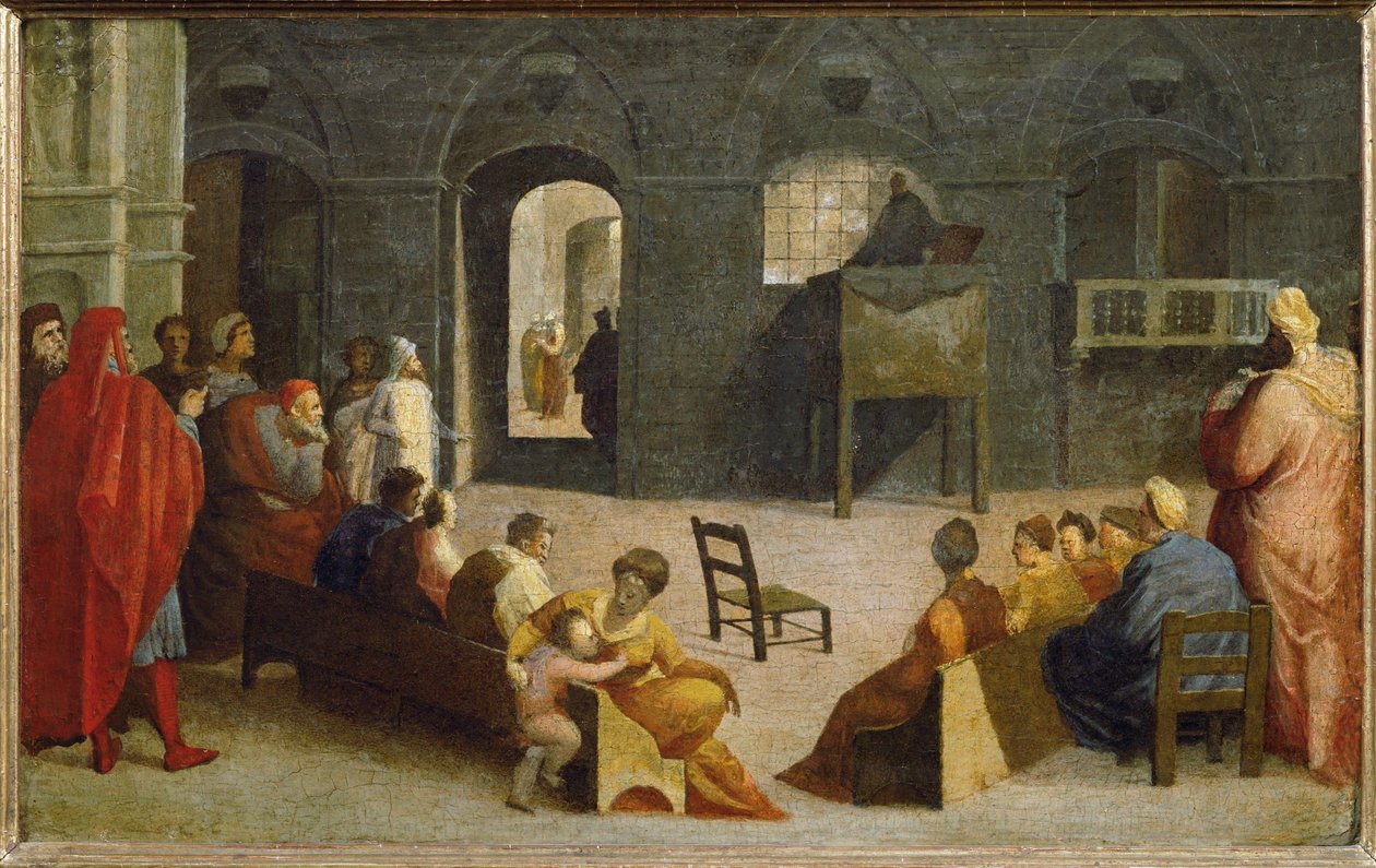 Sienai Szent Bernát prédikációja ... alkotó: Domenico Beccafumi