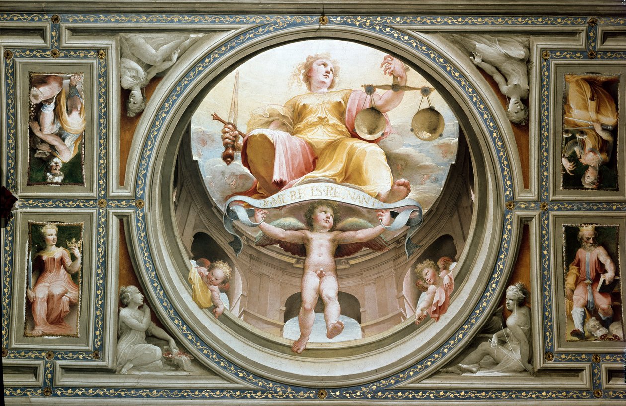 Az igazságosság allegóriája. Domenico Beccafumi (1486-1551) festménye alkotó: Domenico Beccafumi