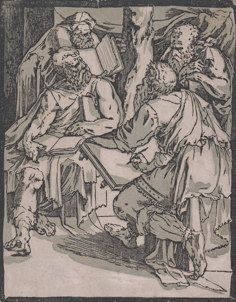 Az egyház négy doktora, kb. 1540-1550. alkotó: Domenico Beccafumi