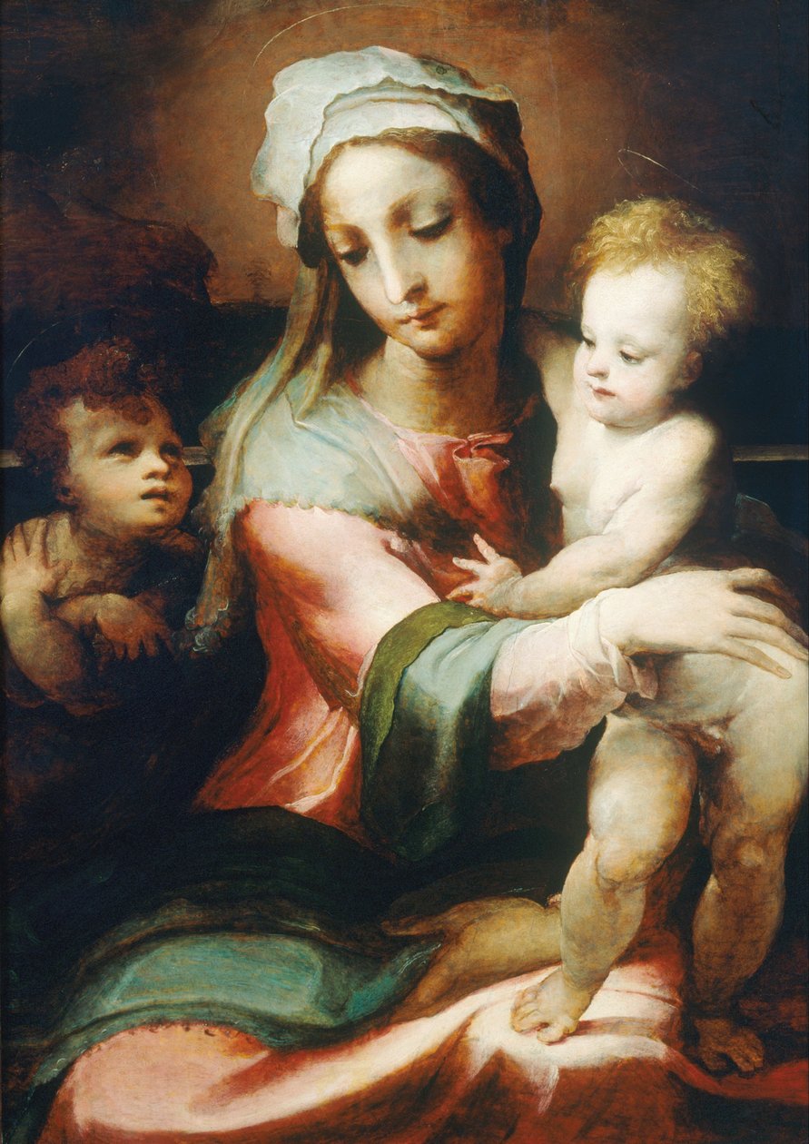 Madonna és gyermeke a csecsemő Keresztelő Jánossal alkotó: Domenico Beccafumi