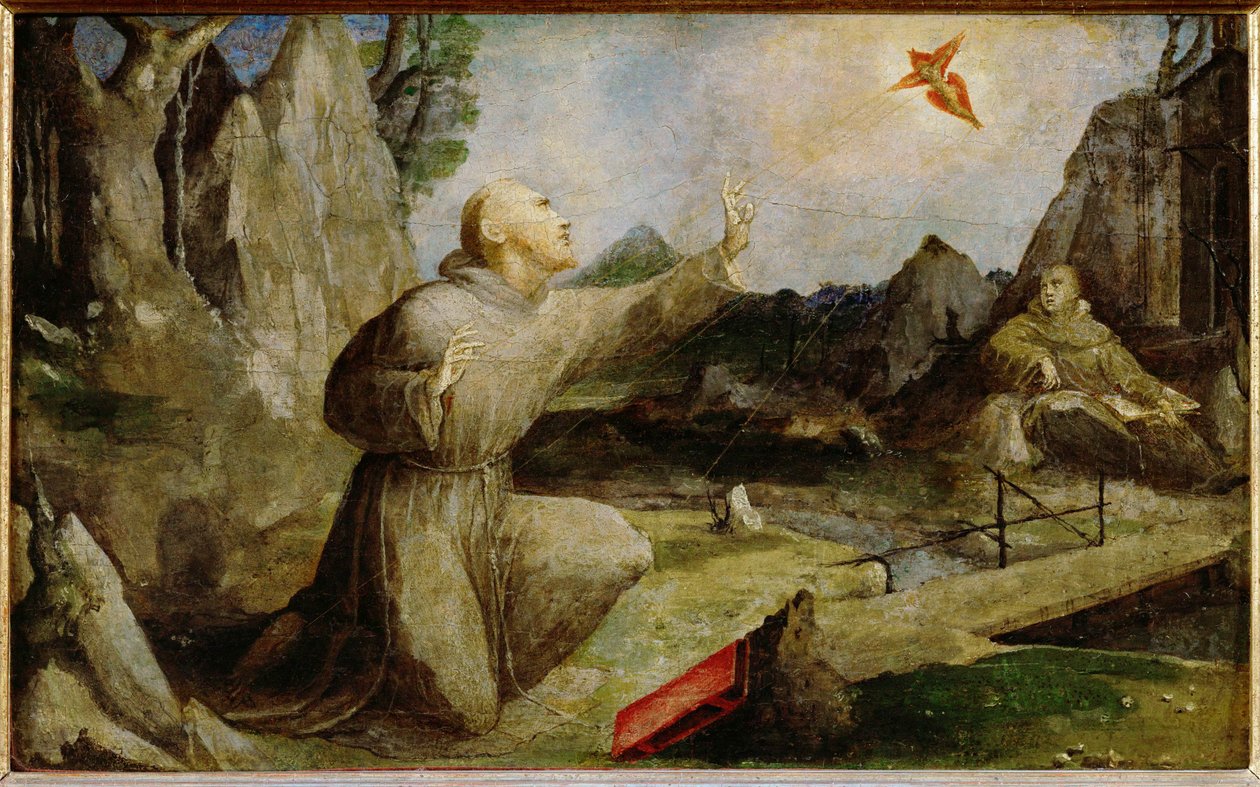 Assisi Szent Ferenc megkapja a stigmákat ... alkotó: Domenico Beccafumi