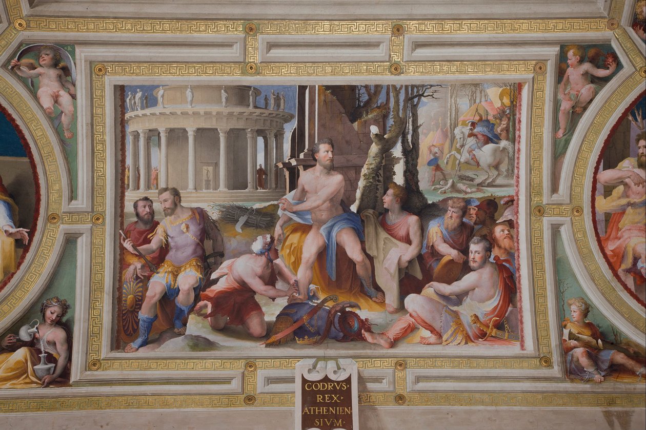Codrusnak, Athén királyának feláldozása a görög és római hősök nyilvános erényei, 1529-1535 alkotó: Domenico di Pace Beccafumi  