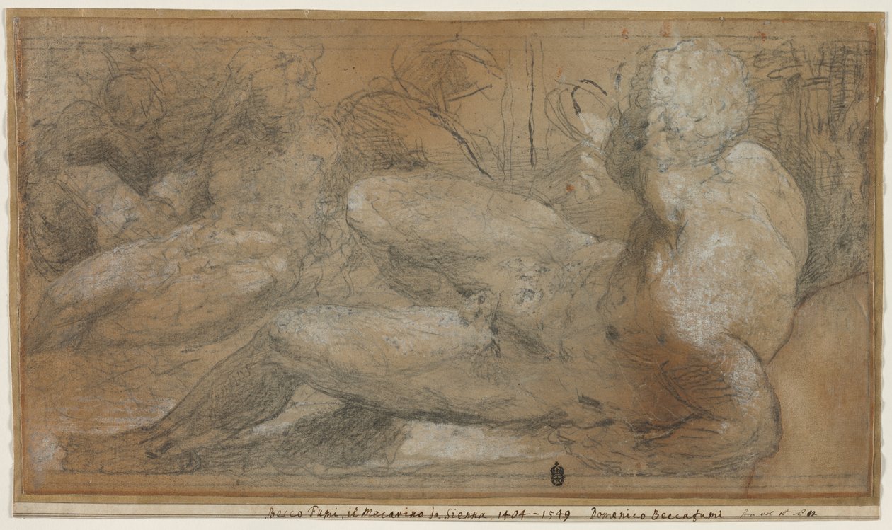Három férfi akt, c. 1540-1547. alkotó: Domenico Beccafumi
