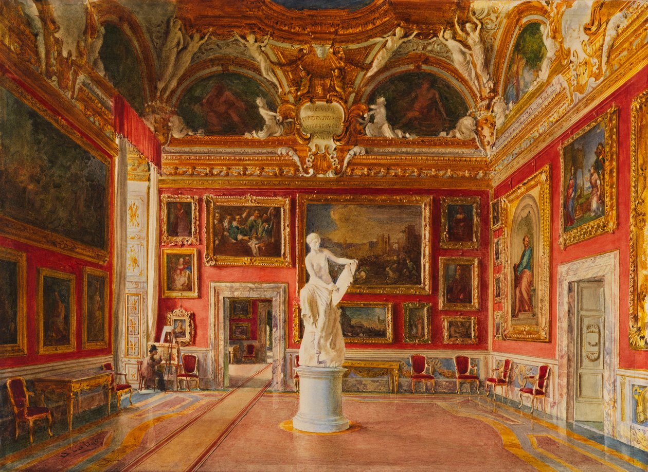 Sala di Giove a firenzei Pitti-palotában, 1875. alkotó: Domenico Caligo