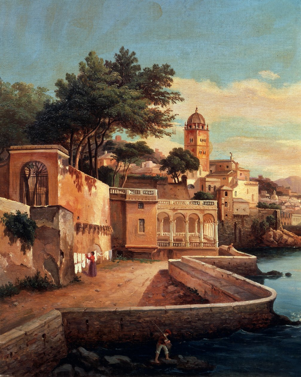 Genova kilátása a Palazzo Doria Pamphilj kertjéből, Pasquale Domenico Cambiaso (1811-1894), Olaszország alkotó: Domenico Cambiaso