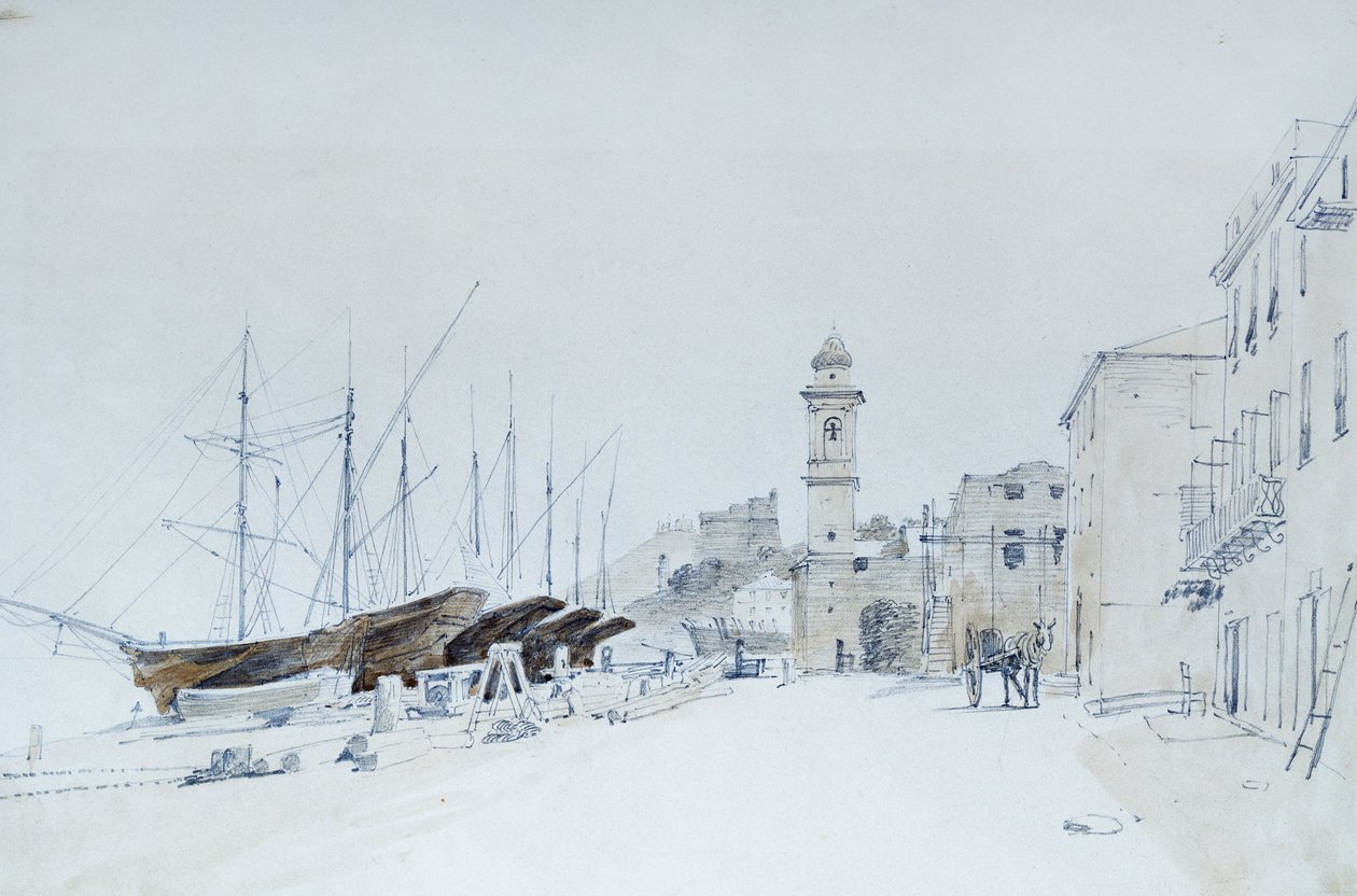 Fegyverek megtekintése Taggiában, kb. 1860, Pasquale Domenico Cambiaso (1811-1894), Olaszország Ceruza és akvarell. alkotó: Domenico Cambiaso
