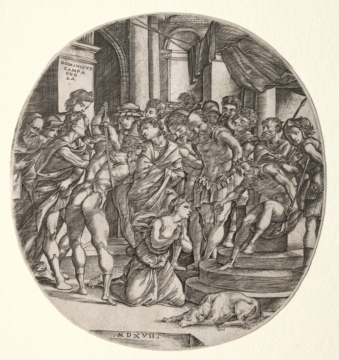 Szent Katalin lefejezése, 1517. alkotó: Domenico Campagnola