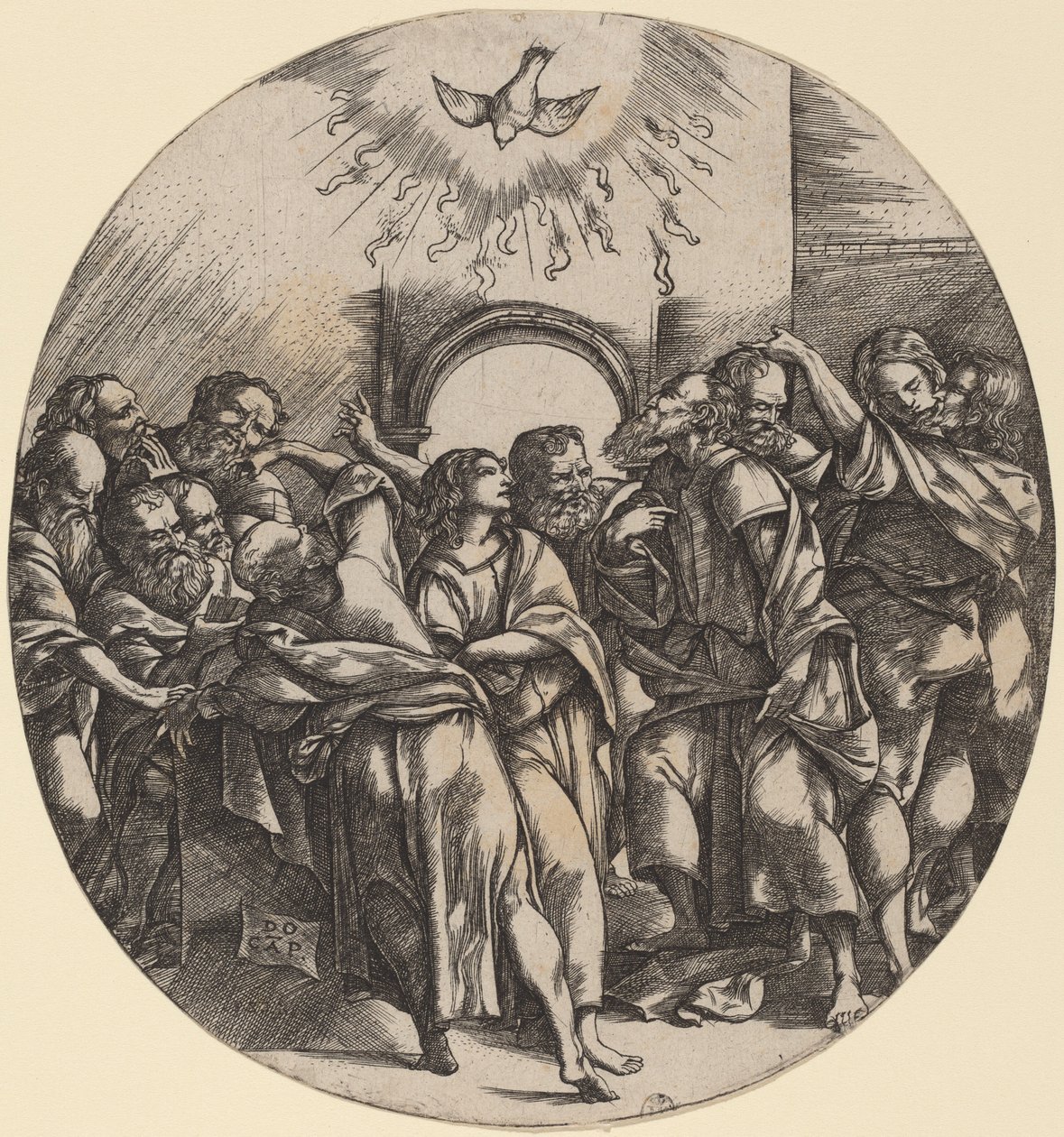 A Szentlélek leszállása alkotó: Domenico Campagnola
