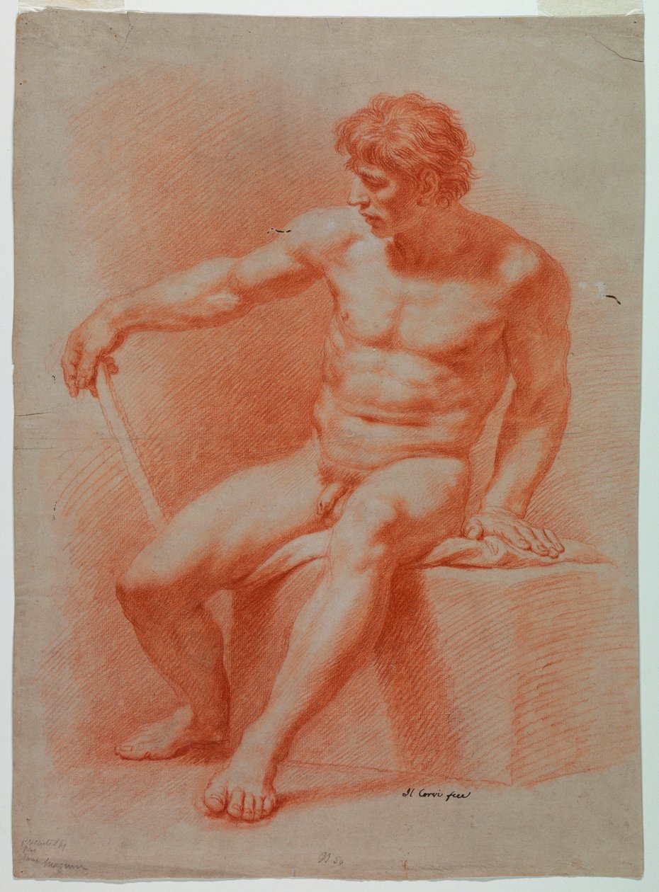 Rajz, Rajz, Akt, 1740 körül, 1740 körül alkotó: Domenico Corvi