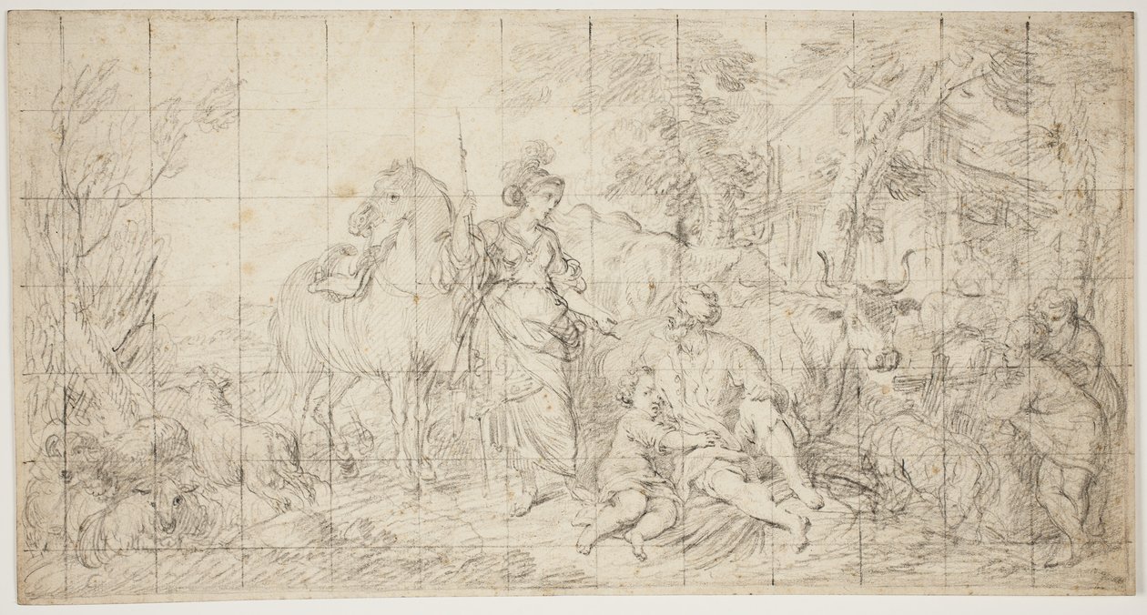 Erminia és a pásztorok alkotó: Domenico Corvi