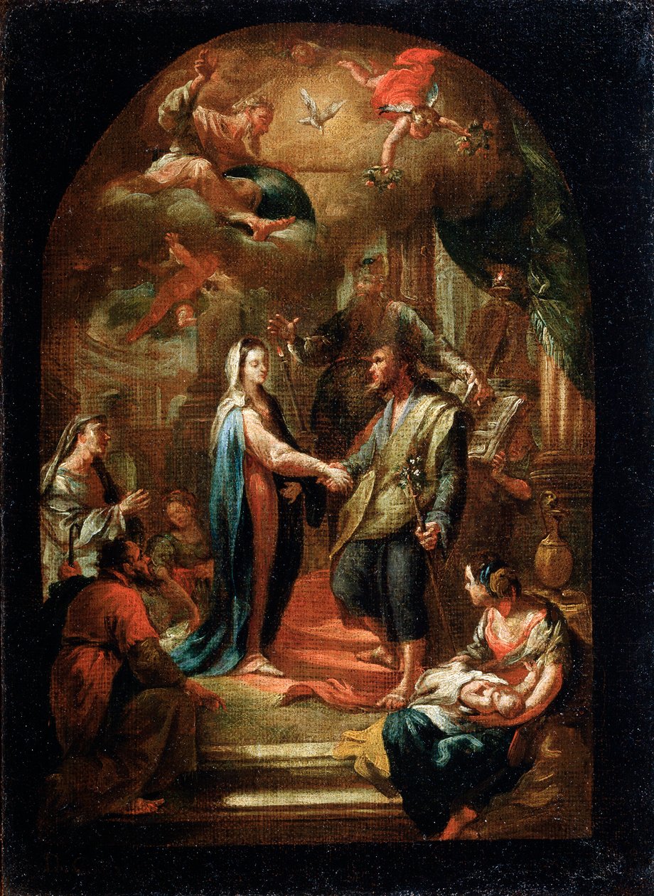 Mária és József házassága, 18. vagy 19. század eleje alkotó: Domenico Corvi