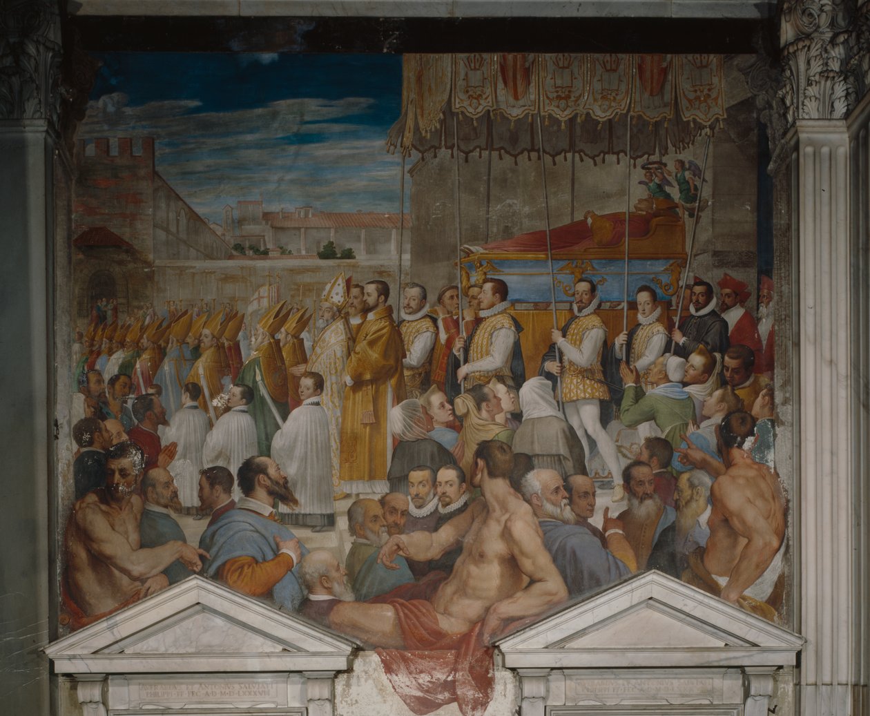 Szent Antoninus testének körmenete, 1589 (frézo) alkotó: Domenico Cresti