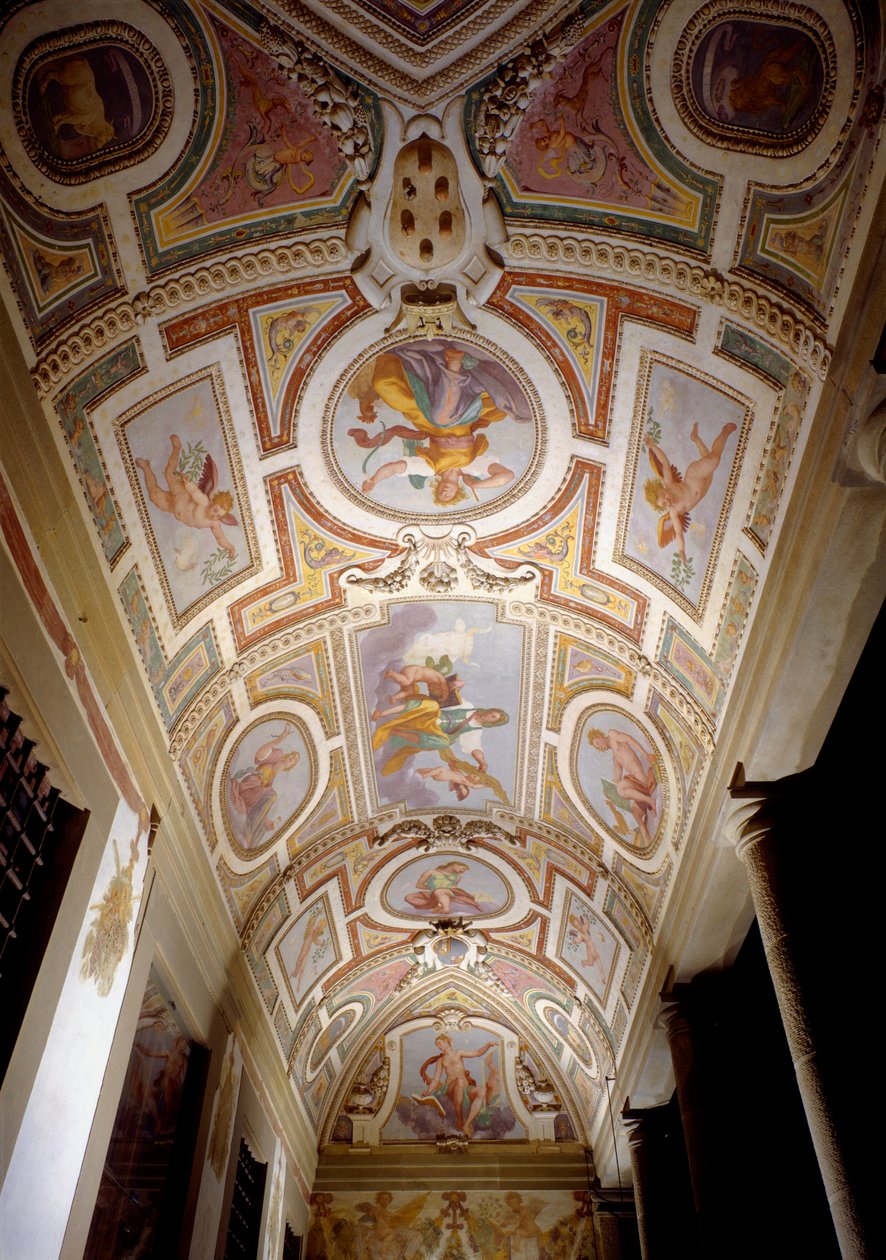 A Ferdinanda nevű Villa Medicea loggia mennyezeti freskója, 1596-1600 (fénykép) alkotó: Domenico Cresti Passignano