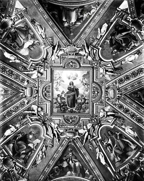 Szeplőtelen Fogantatás Szűza szentekkel és angyalokkal, a Cappella Paolinában, 1611 körül (f/w fotó) alkotó: Domenico Cresti Passignano