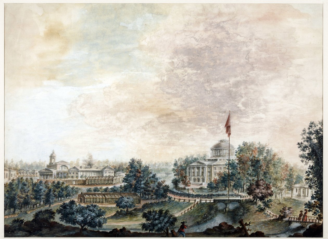 Palais de Pavlosk (1782-1786) - Pavlovsk palota - Domenico Felice Lamoni (1745-1830). Akvarell és fehér szín papíron, 1786 után. Szentpétervári Állami Történeti Múzeum alkotó: Domenico Felice Lamoni