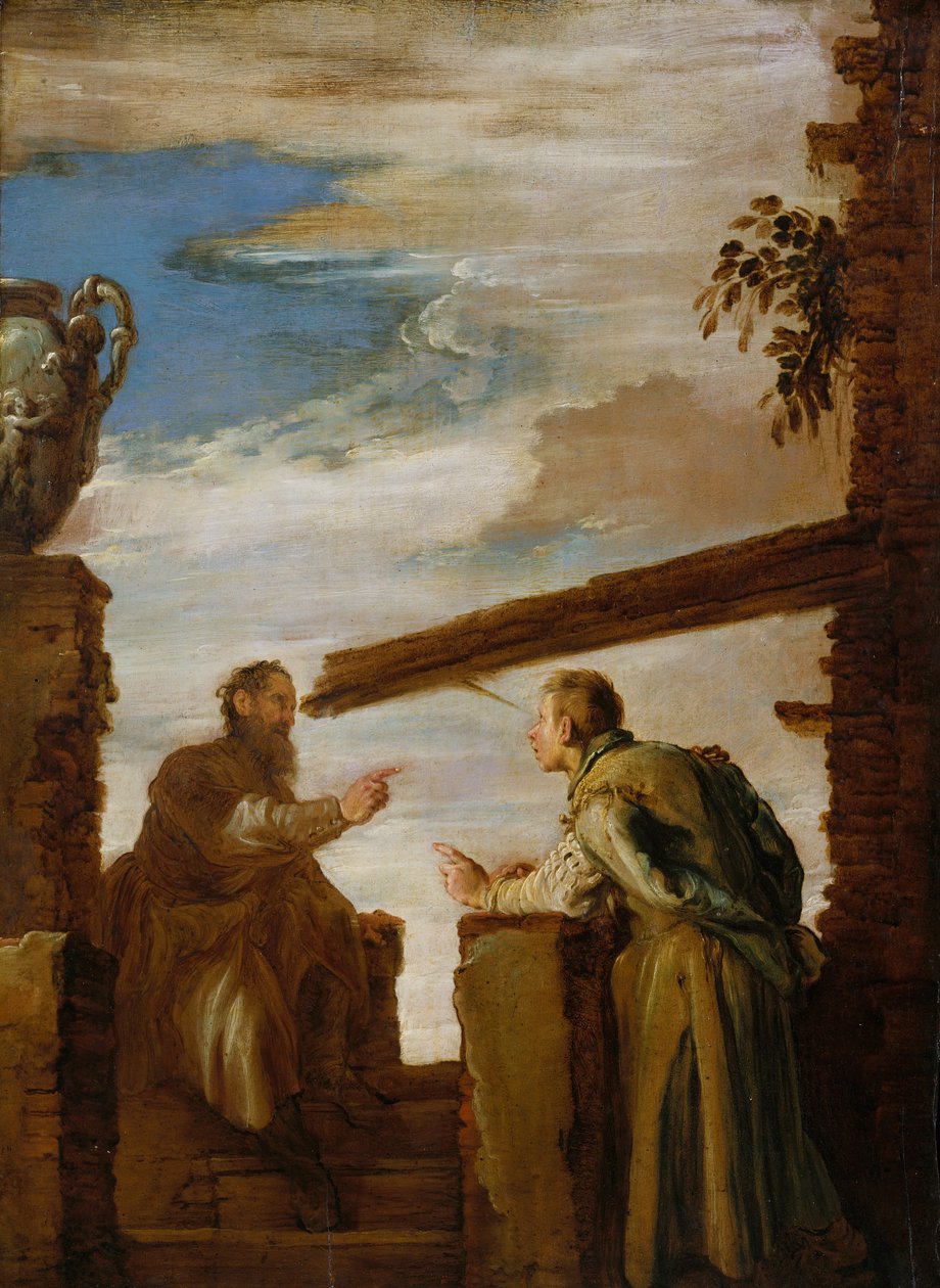 Példabeszéd a szálkáról és a gerendáról, kb. 1619. alkotó: Domenico Fetti or Feti