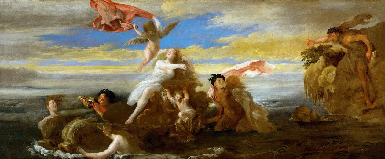Barokk : Galatea és Polyphemus Fettitől, Domenico (1588/90-1623), c. 1621. Olaj, fa, 41,5x96,4. Művészettörténeti Múzeum, Bécs alkotó: Domenico Fetti or Feti