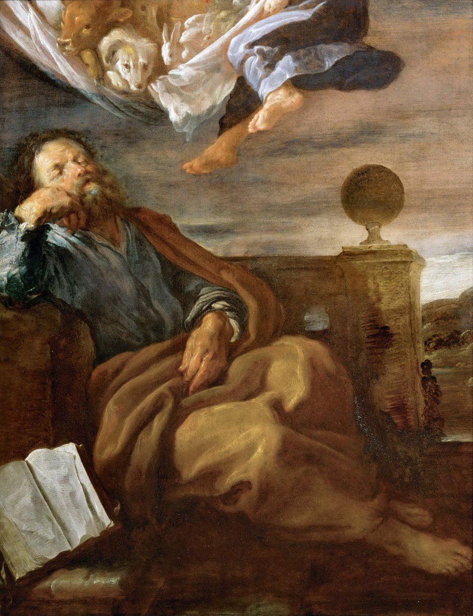 Barokk : Pierre et la vision de la grande nappe - Péter látomása egy lepedőről állatokkal par Fetti, Domenico (1588/90-1623), kb 1619. Olaj, fa, 66x51. Művészettörténeti Múzeum, Vienne alkotó: Domenico Fetti or Feti