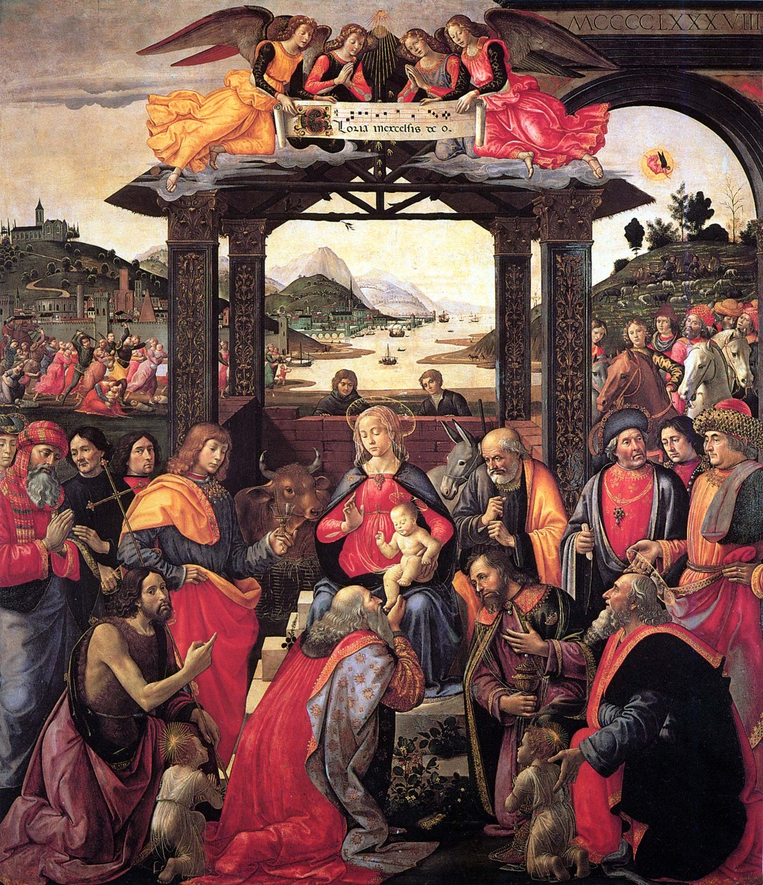 A bölcsek imádása az Ospedali degli Innocenti templomból alkotó: Domenico Ghirlandaio
