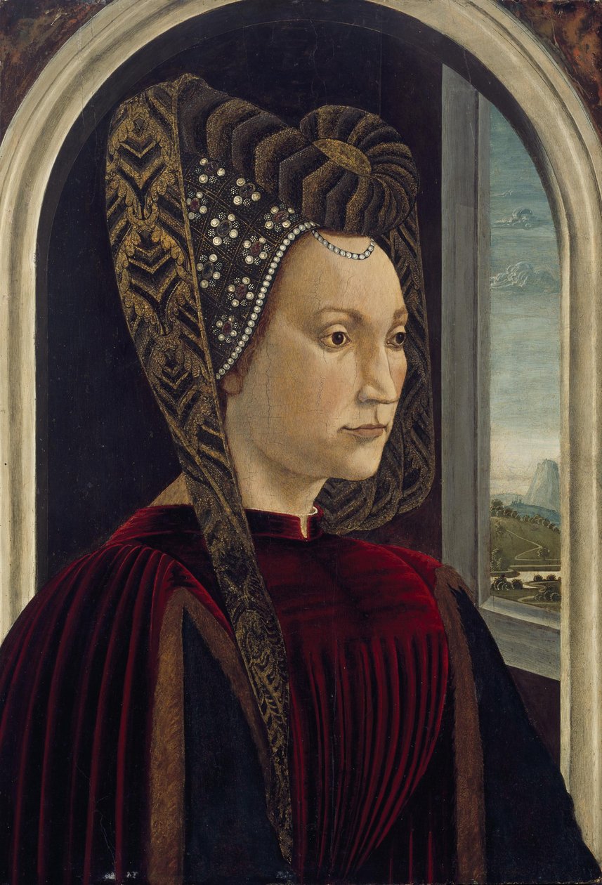 Olasz: Clarisa Orsini, Lorenzo Felségének feltételezett portréja Clarisa Orsini (1453-1488), Lorenzo Felségének feltételezett portréja. alkotó: Domenico Ghirlandaio
