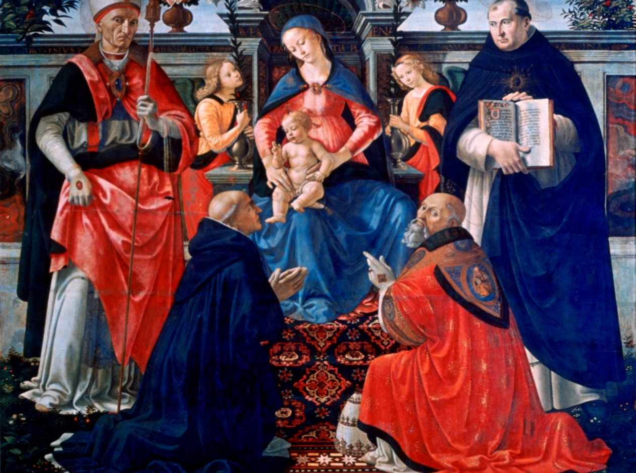 Madonna és gyermeke a szentekkel trónolt, 1483 alkotó: Domenico Ghirlandaio