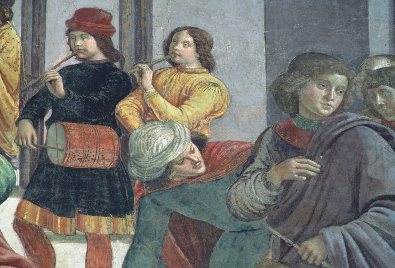 Zenészek, a Szűzanya házasságából alkotó: Domenico Ghirlandaio