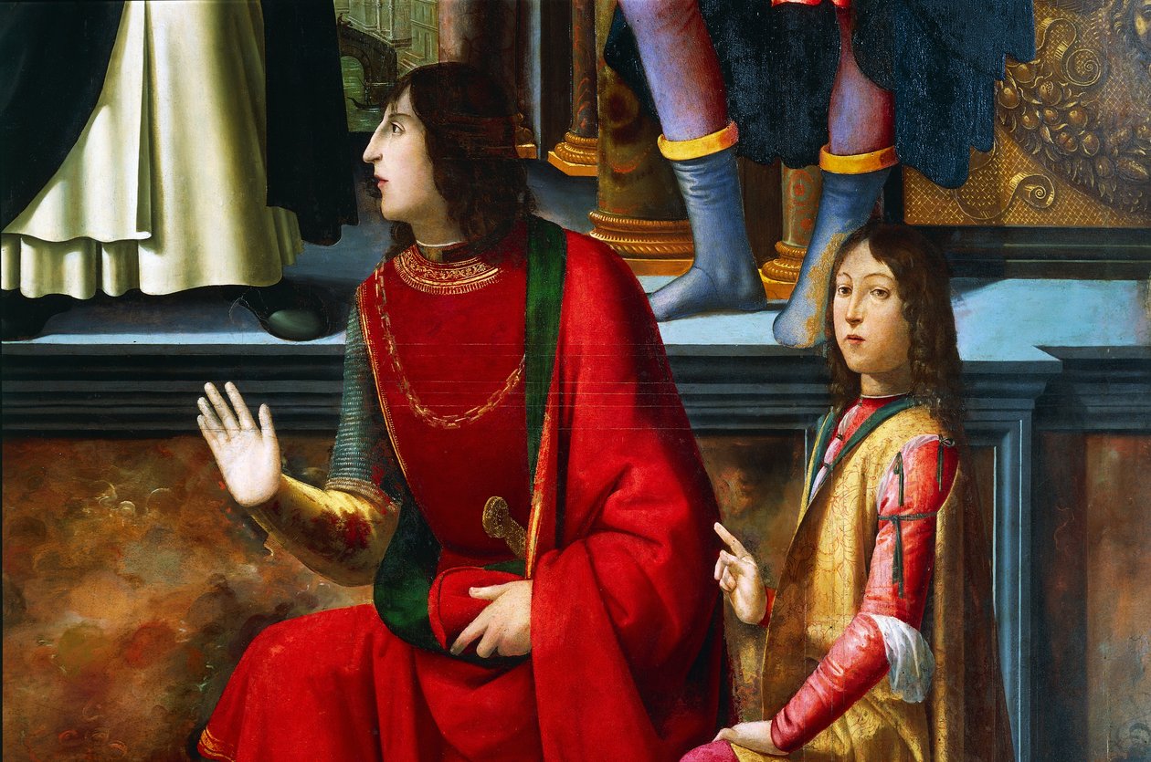 Pandolfo IV Malatesta és Carlo Malatesta, részlet a Sain Vincent Ferrer Oltárképből alkotó: Domenico Ghirlandaio