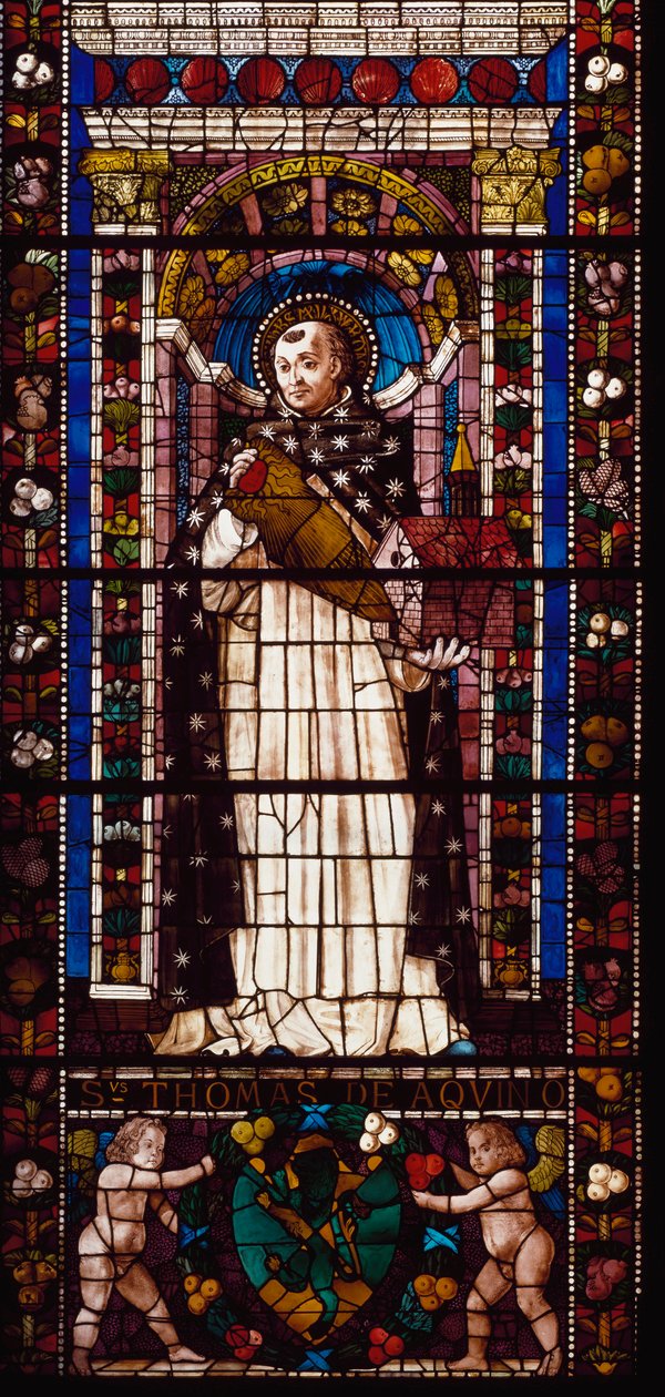 Aquinói Szent Tamás ábrázolása (Ólomüveg alkotó: Domenico Ghirlandaio