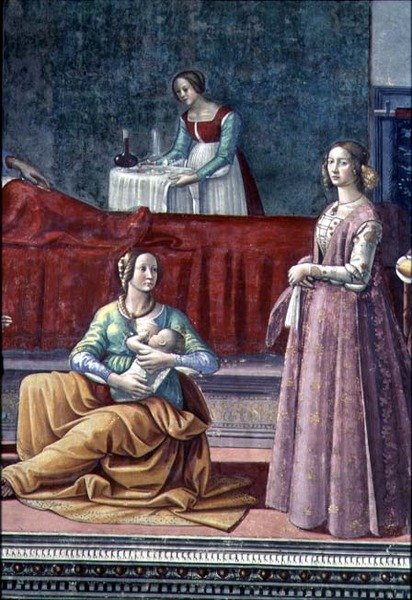 Szent Erzsébet és Keresztelő János, Keresztelő Szent János születésétől alkotó: Domenico Ghirlandaio