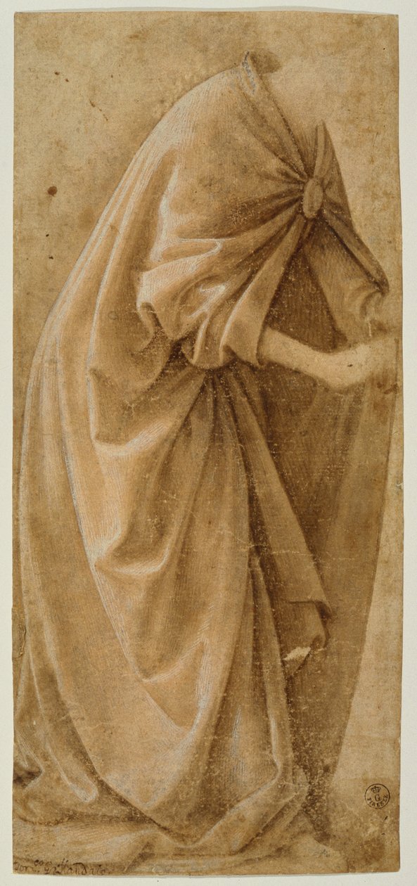 Study of Drapery (papíron fehérrel felerősített tinta) alkotó: Domenico Ghirlandaio