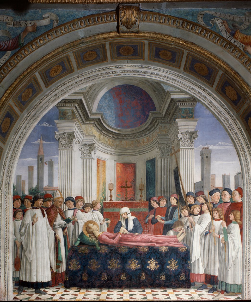 Szent Fina temetése – freskó alkotó: Domenico Ghirlandaio