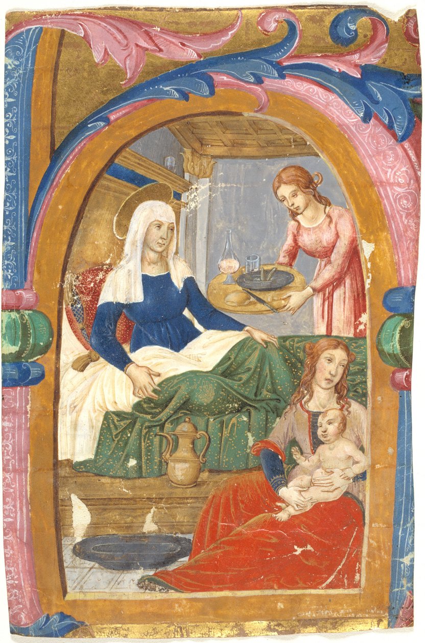 A Szűz születése a kezdeti H alkotó: Domenico Ghirlandaio