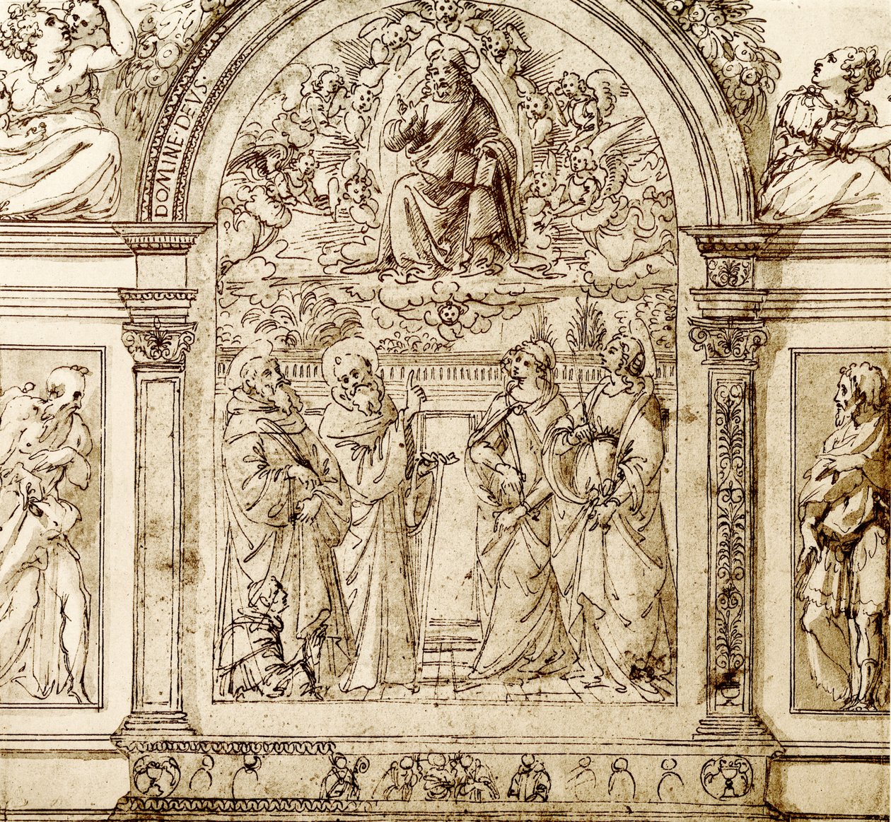 Az áldó Megváltó a felhőkben alkotó: Domenico Ghirlandaio