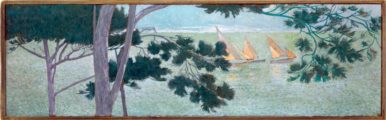 Fenyőfák a tenger mellett, 1924 alkotó: Domenico Guerello