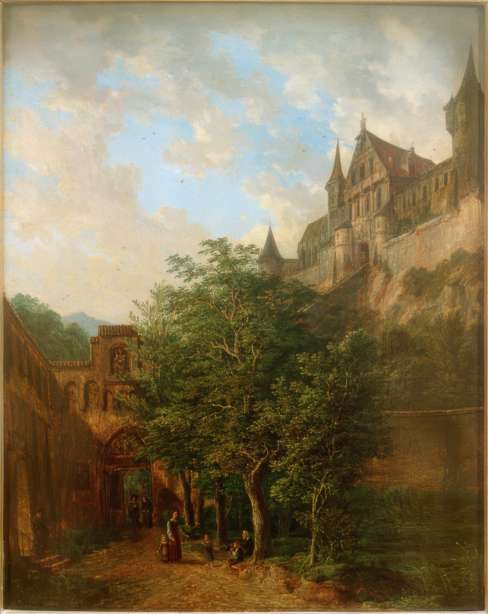 Trausnitz kastély Landshut közelében alkotó: Domenico II Quaglio