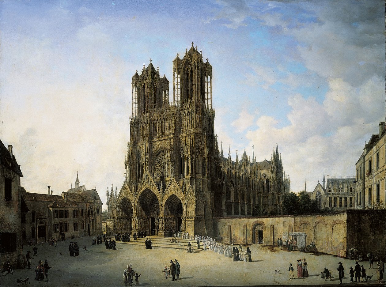 A reimsi katedrális délnyugati szárnya, 1826 alkotó: Domenico II Quaglio