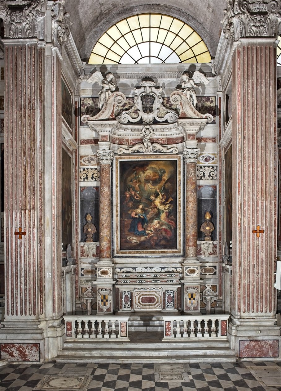 Angyali üdvözlet, oltár, hatodik kápolna, 1679 körül (olaj, vászon) 345 x 200 cm alkotó: Domenico I Piola
