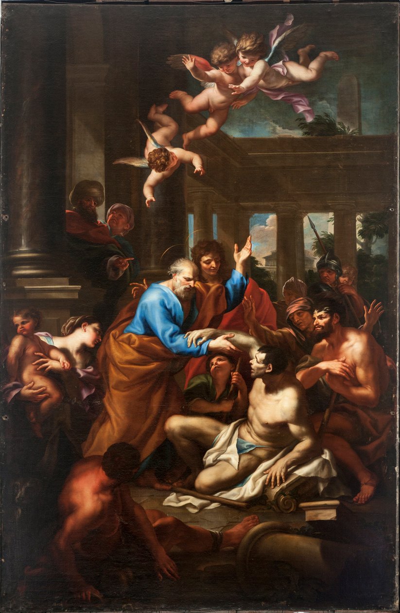 Szent Péter csodája (olaj, vászon alkotó: Domenico I Piola