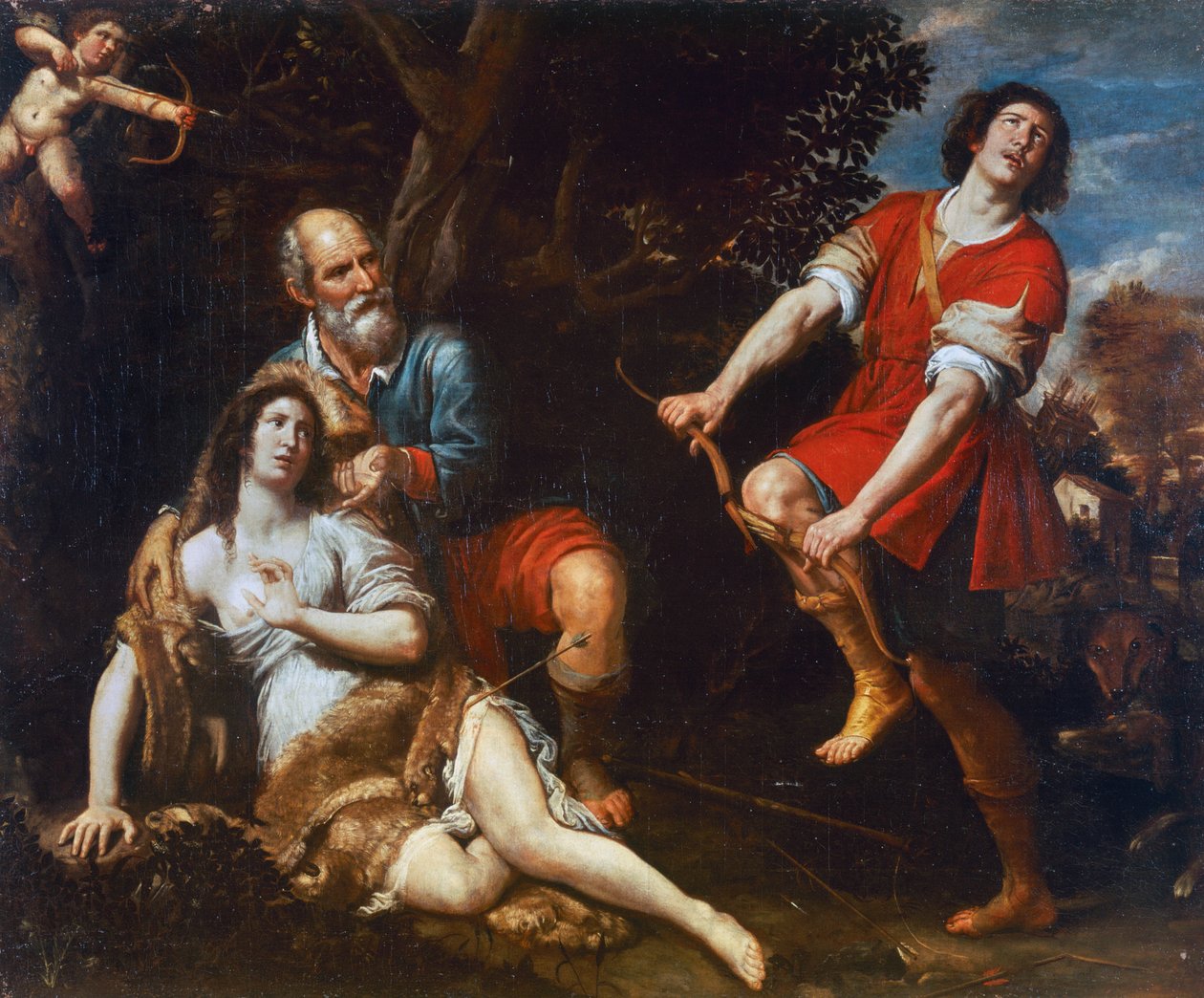 Silvio és Dorinda, Domenico Fiasella (1589-1669), olaj, vászon alkotó: Domenico Il Sarzana Fiasella