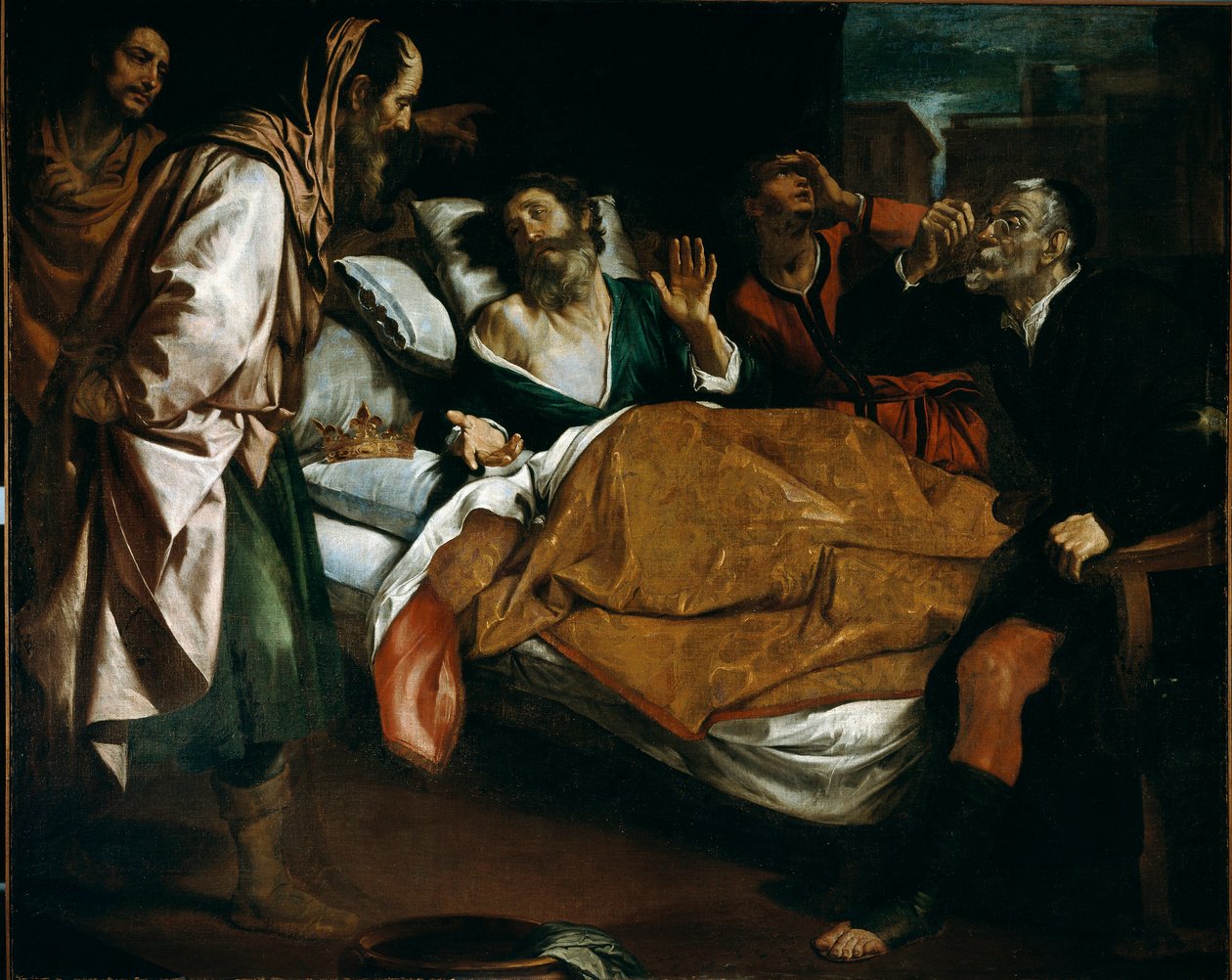 Ezechiel próféta halála Domenico Fiasella dit il Sarzana festménye (1589-1669) 17. századi Galleria di Palazzo Bianco, Genes alkotó: Domenico Il Sarzana Fiasella
