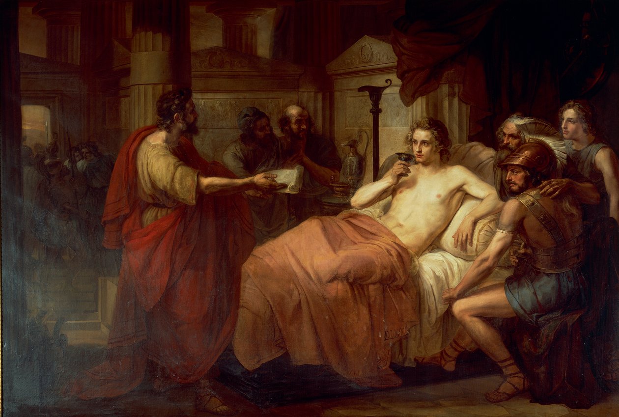 Nagy Sándor és orvosa, Fülöp, Domenico Induno alkotó: Domenico Induno